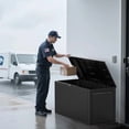 thumbnail image 4 of 90gal Outdoor Garden Plastic Storage Deck Box Chest Tools Cushions Toys Lockable Seat, 4 of 8