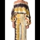 thumbnail image 3 of Conjunto de Dos Piezas Holgado de Otoño para Mujer, con Hombros Descubiertos, Estampado, Larga, Informal, para Salir, Pantalones Anchos Amarillo L, 3 of 7