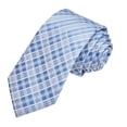 thumbnail image 6 of Jacob Alexander Men's Woven Plaid Pattern Slim 2.5 inch Width Neck Tie - Blue, 6 of 7