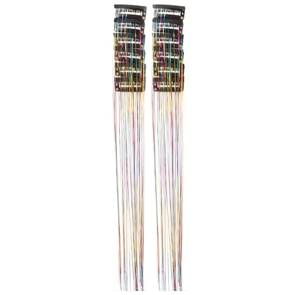 Rainbow Hair Tinsel Clip In Extensions 12 Pcs, 20 Inch Glitter Hair Strands with Clips, Rainbow Hair Accessories for Women Girls Party Festival
