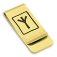 thumbnail image 1 of Stainless Steel Elder Futhark Elhaz Rune Classic Slim Money Clip Credit Card Holder, 1 of 2