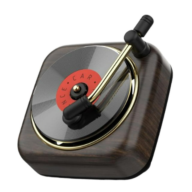 Difusor de automóviles Difusor de de automóviles Elegantes accesorios de decoración interior de automóvil con mecanismo giratorio Forma del reproductor de discos Grano de madera