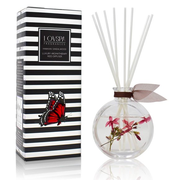 LOVSPA Diffuseur de Parfum de Luxe en Bois de Santal Hawaïen Notes Opulentes de Bois de Santal Crémeux, Ambre et Patchouli Terreux