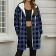 thumbnail image 2 of FDGIU Women's Plaid Fleece Coat - Sherpa Lined Plus Size Warm Winter Zip Up Outerwear for Cold Weather, 2 of 5