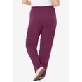 thumbnail image 2 of Woman Within Plus Size Tall 7-Day Knit Ribbed Straight-Leg Pull-On Pants, 2 of 5