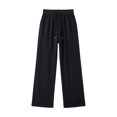 thumbnail image 5 of JIAYUE Men's Plaid Wide Leg Pants Soft Breathable Relaxed Fit Elastic Drawstring Waist Loose Fit Textured Casual Straight Lightweight Trousers For Travel Beach Daily Walking, 5 of 5