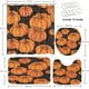 thumbnail image 2 of Juego de cortina de ducha de otoño con tapa de inodoro y alfombras antideslizantes, 4 piezas de cortinas de ducha de bosque de calabazas en follaje otoñal para baño, decoración de baño de otoño, 2 of 7