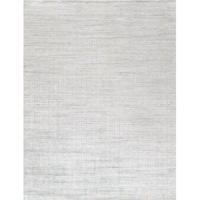 Pasargad PBFE-02 6x9 6 x 9 ft. Slate Hand-Loomed Bamboo Silk & Wool Area Rug, Ivory & Beige