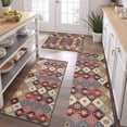 thumbnail image 2 of Orange Ethnic Rhombus Pattern Kitchen Rugs Sets Of 3,Kitchen Runner Rugs Non Skid Washable,Decorative Kitchen Floor Mats for Kitchen,Sink,Laundry,17"x30"+ 17"x47" + 17"x59", 2 of 6