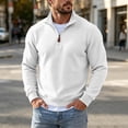 thumbnail image 2 of gbyLJF Mens Knit 1/4 Zip Pullover Solid Color Base Layer Sweater Long Sleeve Casual Tops Fall Winter Trendy Clothes, 2 of 6