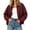 Wine, variant on hlysgo Women's Barn Jacket Collar Zipper Utility Jacket Cinchable Hem Workwear Jacket with Pockets Brown,M