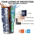 thumbnail image 7 of 30oz Dark Blue Christmas Snowflake Pattern Tumblers Stainless Steel Tumbler with Lid and Straw,Vacuum Insulated Double Wall Travel Tumbler Cups Mug with Cleaning Brush for Coffee,Tea, 7 of 7