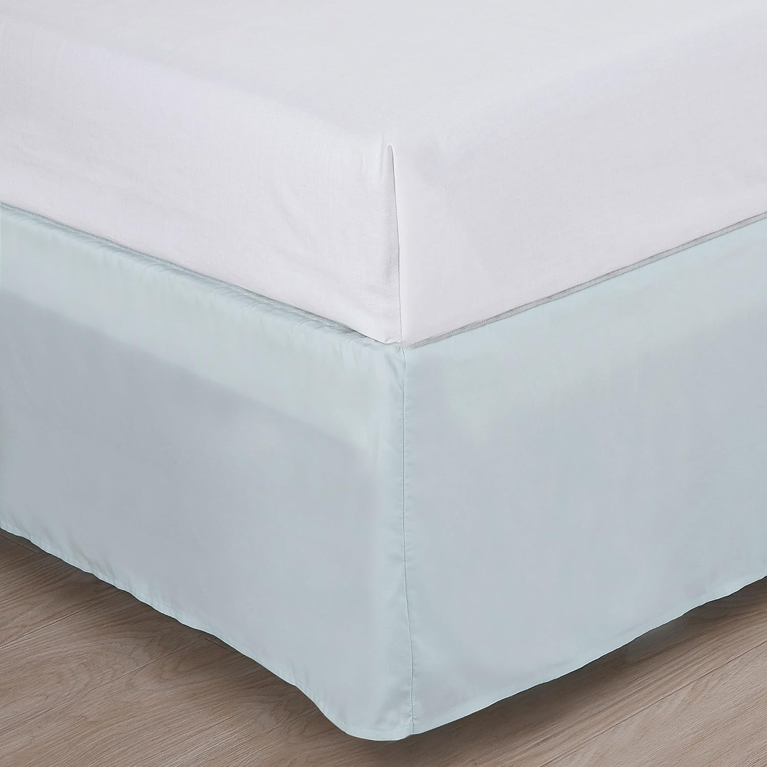 Chezmoi Collection 7-Piece Graceful Pale Blue Floral Chenille Pom Pom Embroidery Comforter Set, Queen