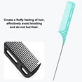 thumbnail image 4 of 1PC Professional 8.9 Inch Tail Comb Rattail Comb Stainless Steel Pintail Static And Heat Resistant Teasing Comb Lightweight Tail Comb For All Hair Types, 4 of 7