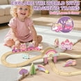 thumbnail image 3 of Train Set, Wooden Train Set for Kids, Train Toys for Toddlers, Toy Train with Train Tracks, Wooden Unicorn Toys for Kids 2 3 4 5+ Years Old, Great Gift for Boys Girls - Compatible with Other Brands, 3 of 8