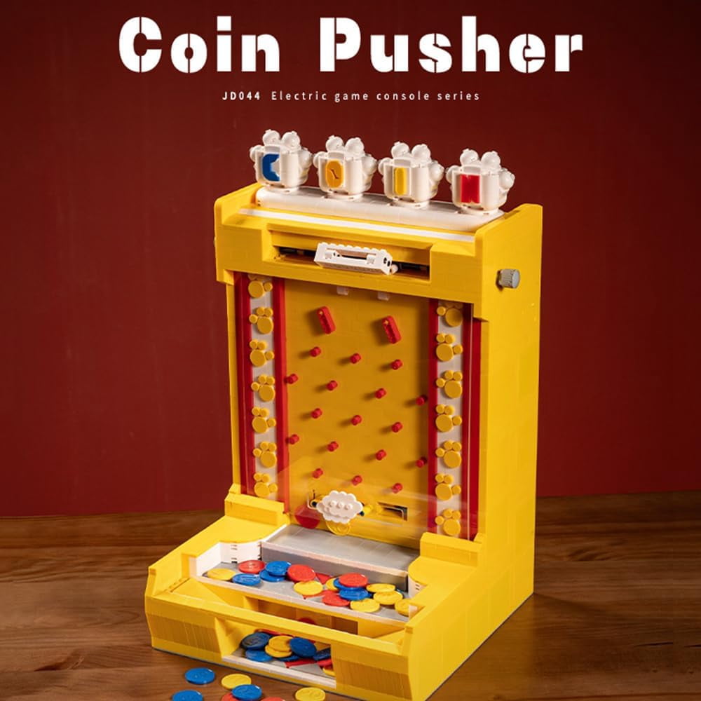 Coin Pusher Arcade Building Kit, Nostalgic Retro Video Game Model, Modular Set 2093pcs