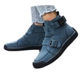 thumbnail image 2 of KANG Fashion Couples Matching Sneakers for Women & Men, Spring Summer Plus Size Leather Upper Shoes, Hand-Stitched Casual Comfort Athletic Training Fitness Shoes Blue 36, 2 of 9