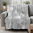 thumbnail image 2 of Silver Gray Leaves Blanket Soft Cozy Warm Twin Blanket for Bed, Plush Fuzzy Flannel Fleece Blankets for Sofa, Vintage Abstract Branch Botanical Throw Blankets for Couch, Gifts for Men, 60"x80", 2 of 9