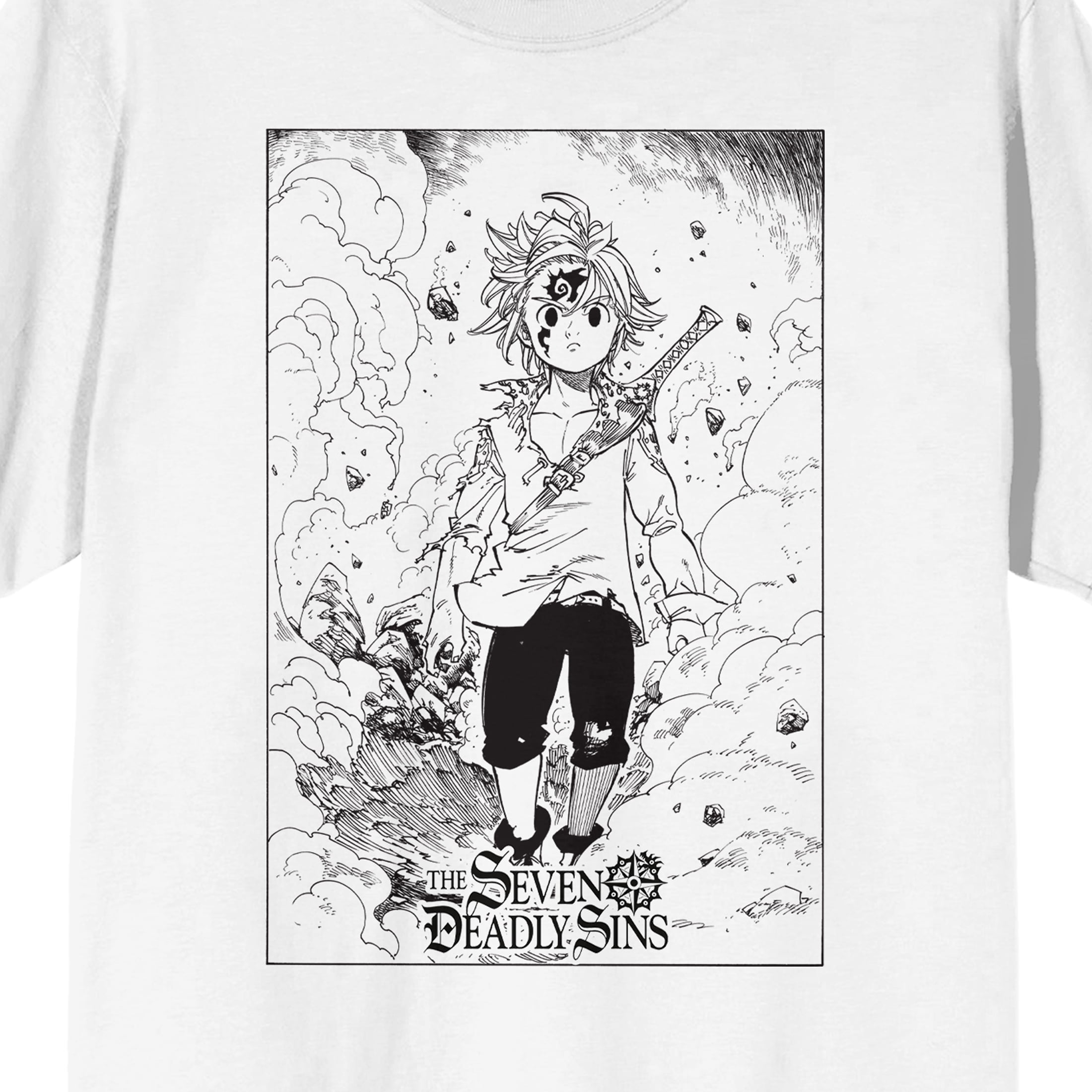Seven Deadly Sins Manga Meliodas Manga Art Crew Neck Short Sleeve
