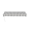 thumbnail image 2 of ALEKO 12' x 10' Grey White Stripes Manual Retractable Patio Awning Sunshade, 2 of 7