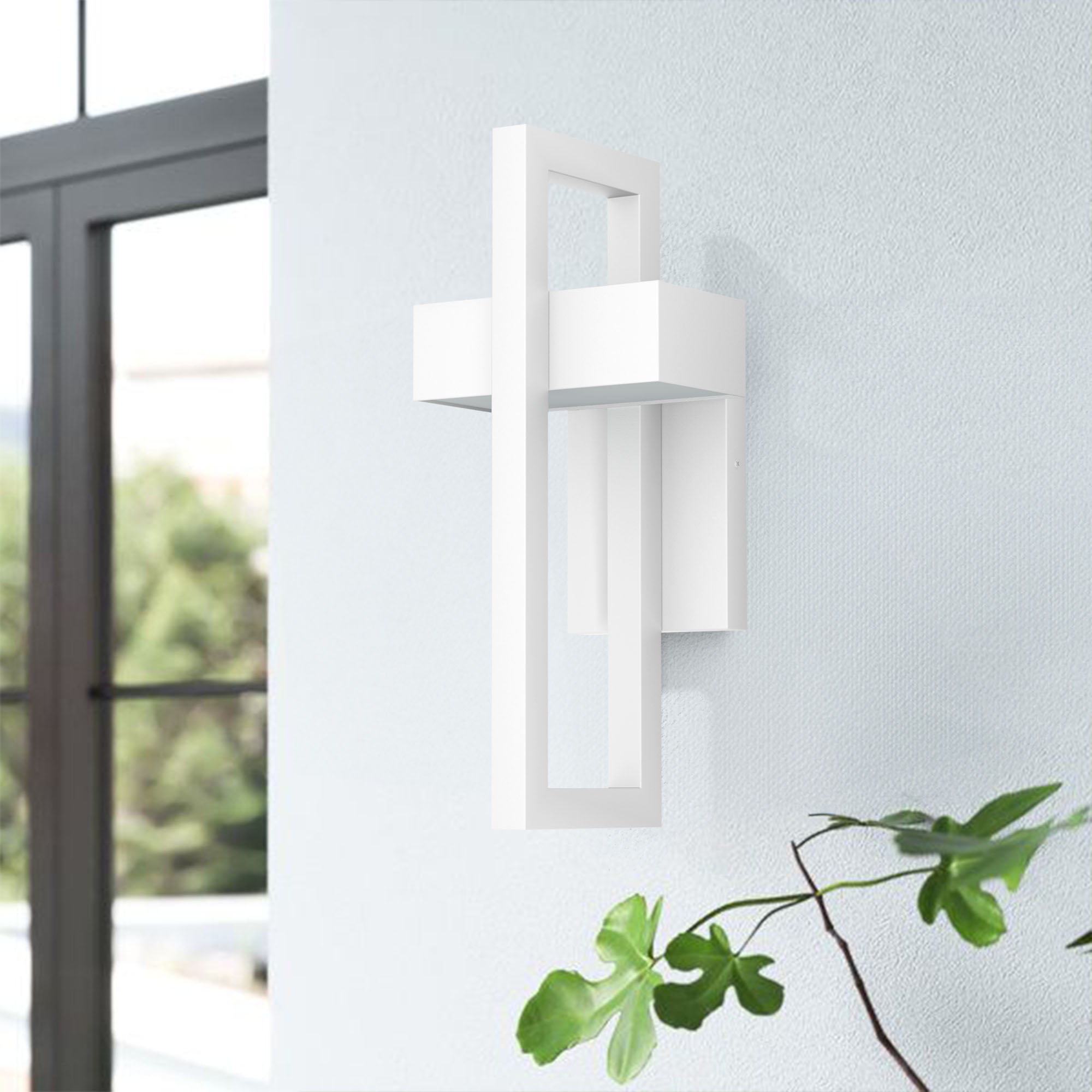 Modern Wall Lights Exterior Lighting Fixtures 3000K LED Outdoor Wall Sconce Outside Wall Mount Lights for Porch Front Door House Garage Indoor Black 2PCS
