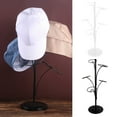 thumbnail image 3 of Aellinatey Hat Display Stand with 5 Round Standing Hooks Modern Metal Baseball Cap Rack, 3 of 17