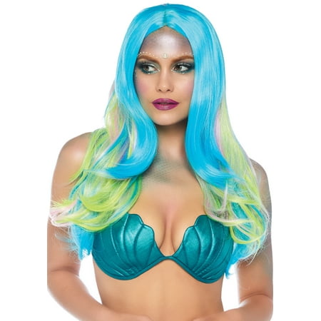 Leg Avenue Women's Fashion Synthetic Costume Cosplay Long Blue Multi-Color Wig