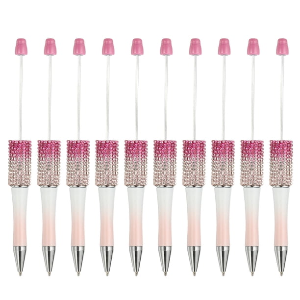 Bolígrafo de diamante personalizable Uxcell, 10 Pcs Bolígrafo de tinta negra de plástico degradado, Rojo/Blanco/Rosa