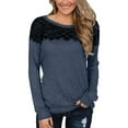 thumbnail image 1 of Pompotops Blouse Décontractée Automne pour Femmes Col Rond Sexy Manches Longues en Dentelle, 1 of 7