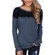 thumbnail image 1 of Mujeres otoño casual sólido o-cuello sexy manga larga encaje pulóver blusa camiseta tops Fridja  FKASFK2906, 1 of 7