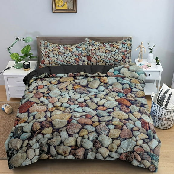 StPattern Bedding Set King Size 3D Bricks Wall Print Duvet Cover 2/3pcs Home Textile Zen StPolyester Quilt Cover