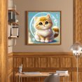 thumbnail image 1 of Cuadros Decorativos 5D bricolaje ronda completa taladro diamante pintura gato Kit hogar decoración artesanal (GS3262) Wdftyju embutido en tela, 1 of 1
