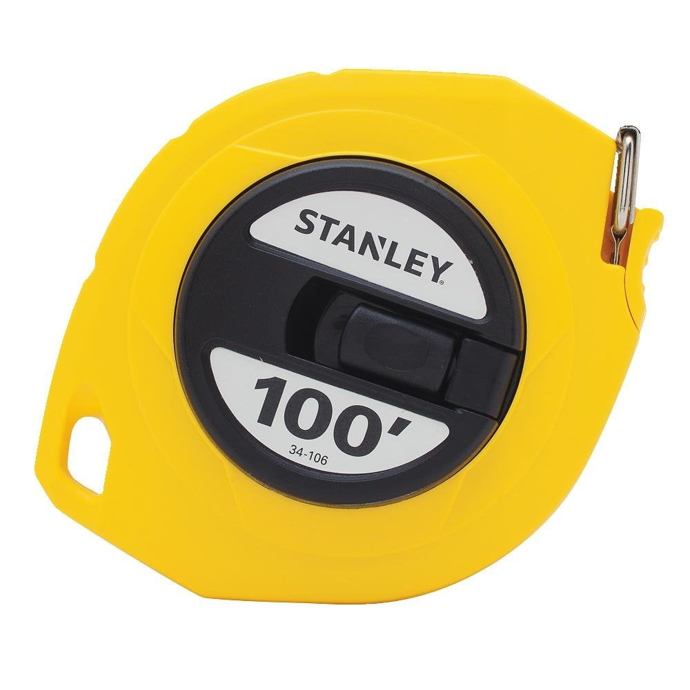 Stanley 34106 Long Tape Measure, 3/8" Graduations, 100 ft., Yellow