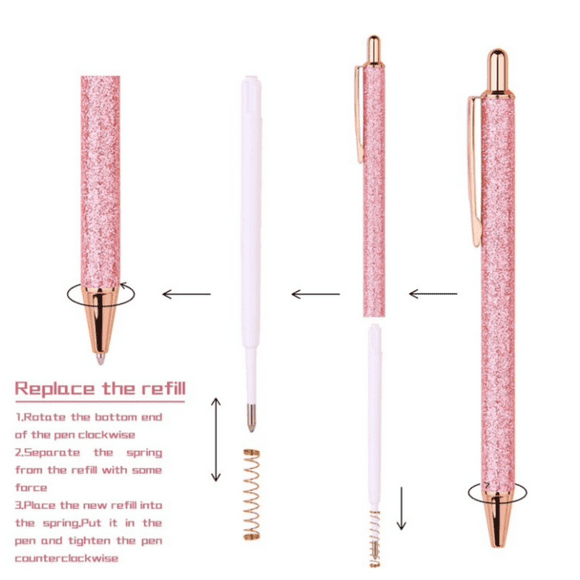 Tool Series Glittering Gold Dust Click Pen – Elegant Writing Companion