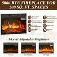 thumbnail image 5 of Fireplace TV Stand for 55in TVs, PAPROOS 48" TV Stand with Fireplace, 1400W  Electric Fireplace for Living Room, with 2 Door and Adjustable Shelf, 62°F - 82°F Heating Range, Brown, 5 of 12
