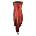 thumbnail image 3 of Peach Couture Elegant Vintage Two Color Jacquard Paisley Pashmina Shawl Wrap, 3 of 10