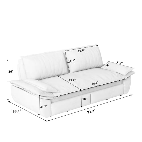 73.2 Inch Queen Pull Out Sofa Bed, 3-in-1 Convertible Sleeper Velvet Loveseat for Living Room, Guest Room, Green