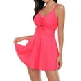 thumbnail image 4 of Sngxgn Women Bathing Suit Crisscross Back Swimsuit Tummy Control Summer Athletic Swimming Swimwear(Hot Pink,S), 4 of 5