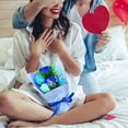thumbnail image 4 of Flowers for Delivery Prime Preserved Rose Flower Bouquet Eternal Roses Flowers Gift for Women Mom Wife Grandma Valentine's Day Mothers Day Graduation, Blue, 4 of 5