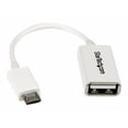 thumbnail image 1 of StarTech.com Adaptateur Micro USB vers USB OTG 5 Po Blanc M/F - Micro USB Mâle vers USB A Femelle pour Déplacement - Blanc (UUSBOGW) - Adaptateur USB - USB (F) vers Micro-USB Type B (m) - USB 2.0 OTG - 5 Po - Blanc, 1 of 3