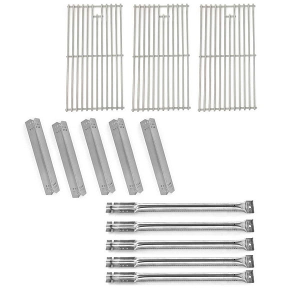 Replacement Grill Parts for Nexgrill 720-0727, BBQ Grill Models Includes 5 Stainless Heat Plates, 5 Stainless Burners, Stainless Cooking Grates, Set of 3