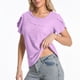 thumbnail image 2 of Tamaño Más Suelto Ajuste Camisetas para las Mujeres con Cuello en V de Manga Corta Suelta Camisa Superior, Poliéster, 2 of 4