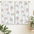 thumbnail image 6 of Boho Colorful Rainbow Kitchen Curtains Kids Child Boys Girls Small Short Cafe Window Curtains Cute Cartoon Blue Pink Rod Pocket Bathroom Drapes Treatment Tier Curtains 2 Panels (27.5x36 Inch), 6 of 6