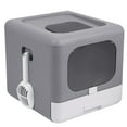 thumbnail image 5 of BingoPaw Large Foldable Cat Litter Box with Scoop Toilet Drawer, Gray, 5 of 11
