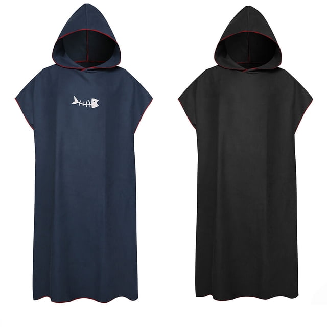 Maoww Bathrobe Windproof Fast Drying Replacement Short Sleeve Men Women Hooded Solid Color Beach Seaside Pool Swimming Robe Peach Red