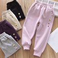 thumbnail image 5 of Agkizg Summer Toddler Baby Girl's Casual Pants,Middle Aged Girls' Cotton Embroidered Printed Elastic Waistband With Side Pockets and Ankle Binding Casual Pants, 5 of 5