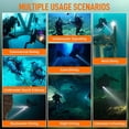 thumbnail image 5 of ORCATORCH ORCA7 Dive Light, 3000 Lumens SOS Signal Scuba Diving Flashlight, 6° Narrow Beam Underwater Torch, IP68 Waterproof Rated to 150M for Night Diving, Cave Exploration&Technical Scuba Gear (Red, 5 of 9