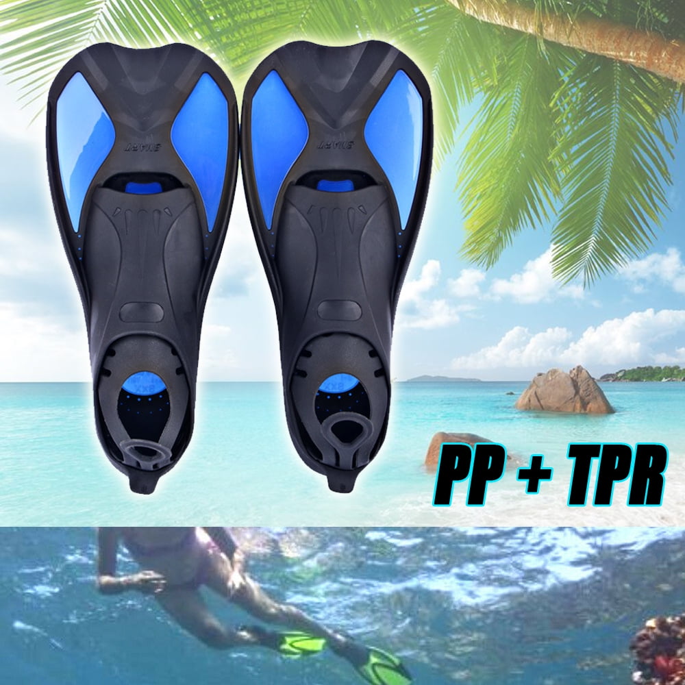 Flippers Fins Diving Swimming Snorkeling Scuba Size Swim Kids Foot Dive Blue New 