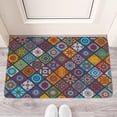 thumbnail image 2 of Boho Colored Square Pattern (3) Welcome Doormat for Indoor/Outdoor Entrance Boho Colored Square Pattern (3) Decoration Door Mat Kitchen Door Mat Bedroom Doormat 17x30 Inch, 2 of 6