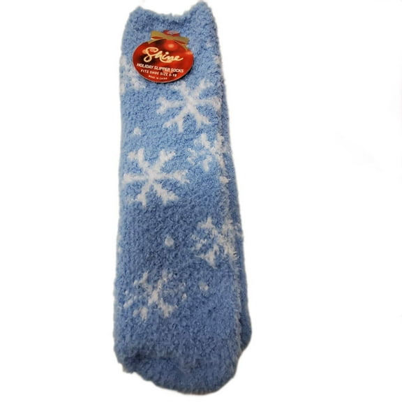 Fuzzy Slipper Socks, Shoe Size 5-10, Shine
